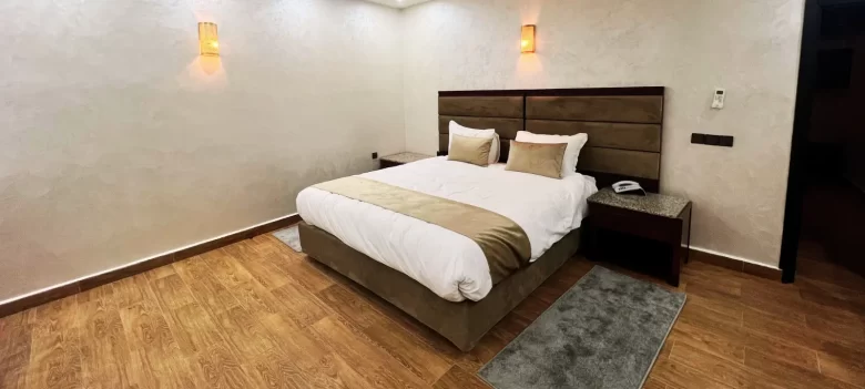 Chambre Single confort - Domaine Kasr Ennakhil – Domaine d’hôtes et Complexe evènementiel – Palmeraie Marrakech